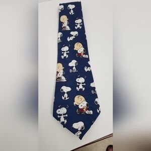 Men's Snoopy and Charlie Brown Blue Tie